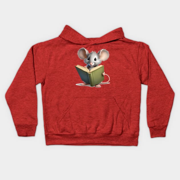 Reader Mouse Kids Hoodie by FabrizioX